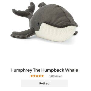 BIG RARE RETIRED JELLYCAT Humphrey humpback.